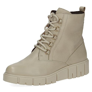 CAPRICE Damen Stiefeletten zum Schnüren Airmotion aus Leder mit Reißverschluss Weite G, Beige (Ecru Nappa), EU im Sale